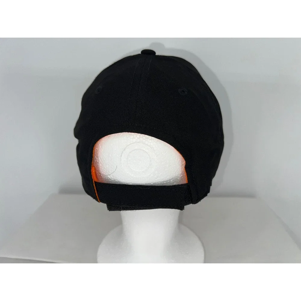 What a Burger Baseball Cap Mens Black Orange Embroidered Logo Adjustable Hat Hat
